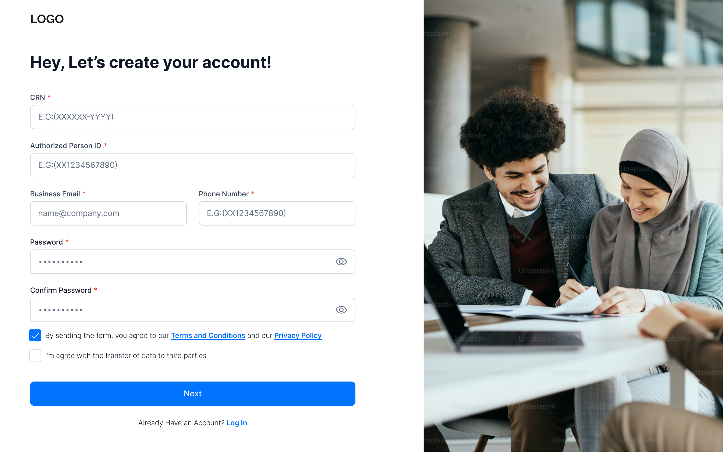Registration UI Design
