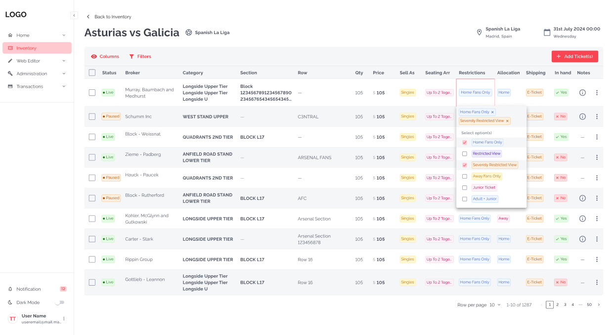 Redesigned Inventory UI